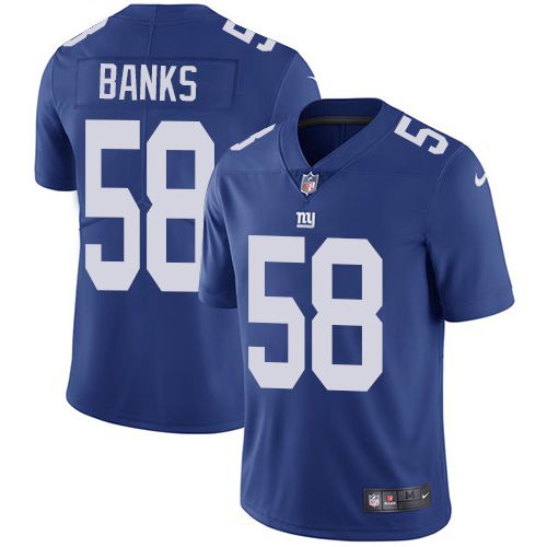 Men New York Giants #58 Carl Banks Nike Royal Vapor Limited NFL Jersey